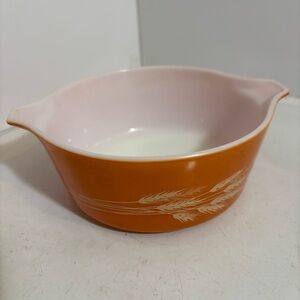 Pyrex autumn orange gold wheat grass 472 bowl casserole dish 750mls